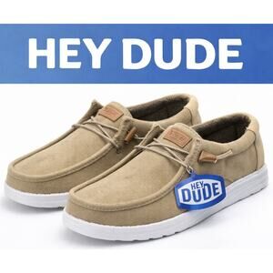 Hey Dude Wally Corduroy Tan Mens Slip On Shoe 11 Brown Moc Toe Washable Boho New